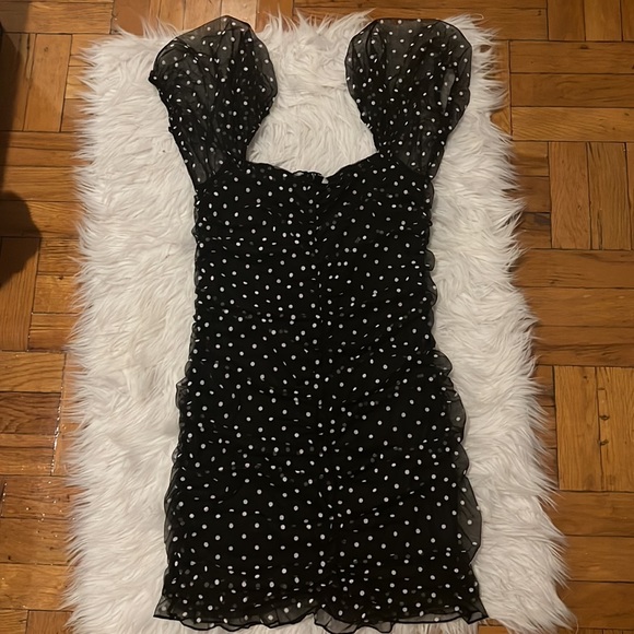 H&M Puff Sleeve Polka Mini Dress - Picture 4 of 4